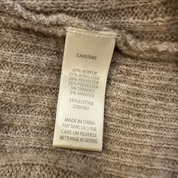 Max Studio shawl sweater knit cream tan SZ M - Picture 5 of 5